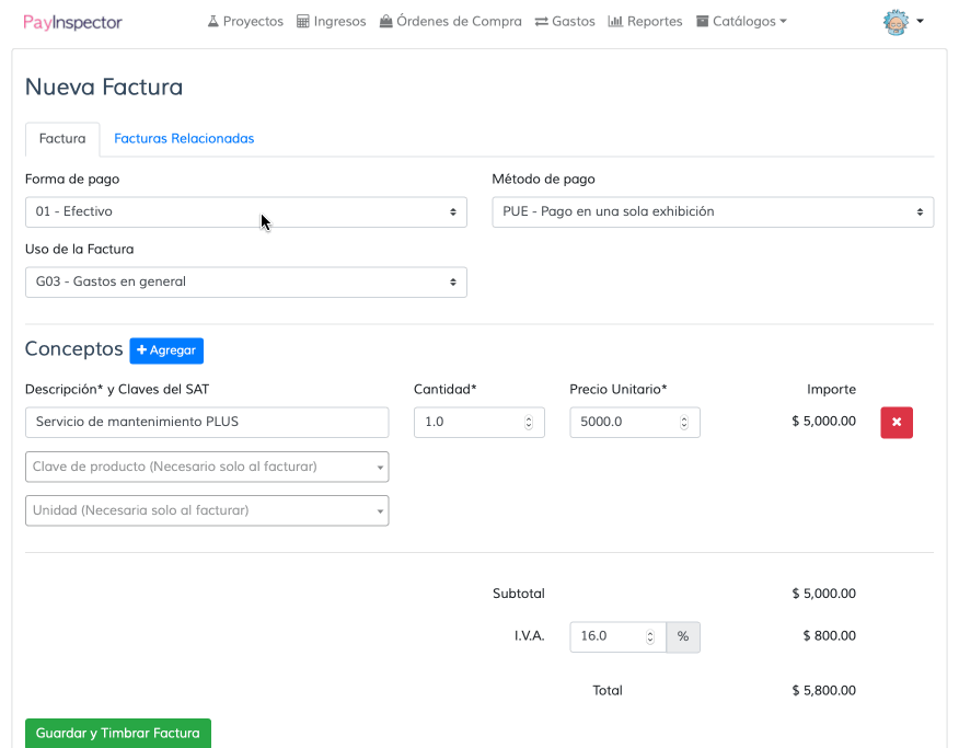 Demo facturación CFDI